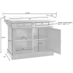 Wood Kitchen Island Butcher Block In White - Pemberly Row -Baxton Home Shop GUEST 40038c92 74d8 483f 907d f910e2aaabce