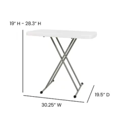 Flash Furniture Indoor/Outdoor Plastic Folding Table, Adjustable Height Commercial Grade Side Table, Laptop Table, TV Tray -Baxton Home Shop GUEST 403e3553 90fb 4383 a8a8 87ef414531dc