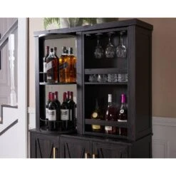Home Source Home Bar Cabinet Rotating Wine Rack -Baxton Home Shop GUEST 4043991d 5281 4f29 b31a 2cc024d70ba6
