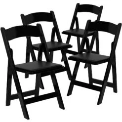 Emma And Oliver 4 Pack Wood Folding Chair With Vinyl Padded Seat -Baxton Home Shop GUEST 40e88f3d 0e07 41e1 9745 9ca3e0408c4c