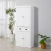 HOMCOM 72" Traditional Freestanding Kitchen Pantry Cabinet Cupboard With Doors And 3 Adjustable Shelves, White -Baxton Home Shop GUEST 420d852c fbd6 4882 9e23 432b95437fa3