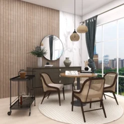 Contemporary Metal Bar Cart Black - Olivia & May -Baxton Home Shop GUEST 426b0d68 c9db 4f10 833f dcaa7fd230ff