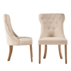 Set Of 2 Amiford Button Tufted Hourglass Dining Chair - Inspire Q