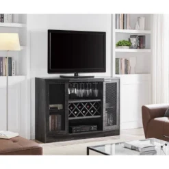 Bar Cabinet With Two Curved Glass Doors - Home Source -Baxton Home Shop GUEST 42b29fab 0d5f 4986 95a1 f2c1d6c6d678