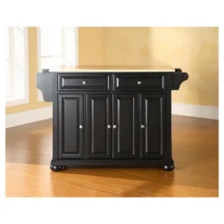 Alexandria Natural Wood Top Kitchen Island - Black - Crosley -Baxton Home Shop GUEST 430841c4 b13e 4008 9246 f94d34b93494