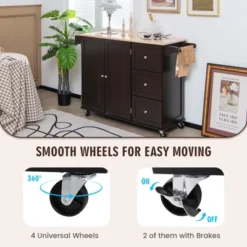 Costway Kitchen Island Cart On Wheels, Mobile Kitchen Island Rolling Island Trolley W/ 2-Door Cabinet 17 Costway Kitchen Island Cart On Wheels, Mobile Kitchen Island Rolling Island Trolley W/ 2-Door Cabinet -Baxton Home Shop GUEST 43713208 7424 41f9 8109 0720d9ac39ef