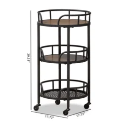 Bristol Rustic Industrial Style Metal And Wood Mobile Serving Cart - Brown - Baxton Studio -Baxton Home Shop GUEST 44379d6c 42a7 43ee 885d 6a775d8c3823