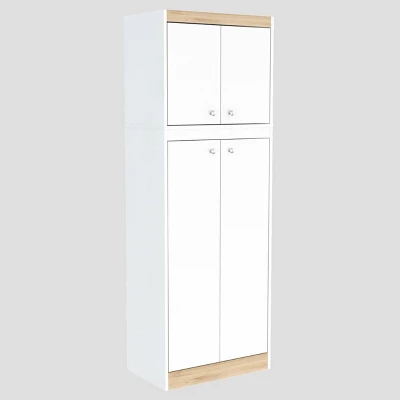 4 Doors Kitchen Storage Cabinet White/Oak - Inval 7 4 Doors Kitchen Storage Cabinet White/Oak - Inval - Image 5