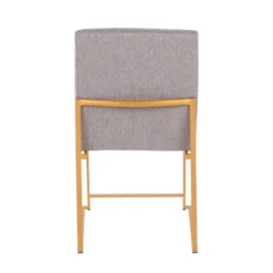 Set Of 2 Highback Fuji Polyester/Steel Dining Chairs Gold/Light Gray - LumiSource -Baxton Home Shop GUEST 4470f98d 21f2 467f 8619 df62a5e66bd5