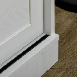 HOMCOM Farmhouse Coffee Bar Cabinet, Kitchen Sideboard, Buffet Cabinet With Sliding Barn Door And 3 Storage Drawers For Living Room, White -Baxton Home Shop GUEST 449dcc12 0c7a 40ba 9c54 2fe2453dd5f8