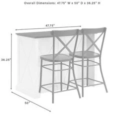 Clifton Kitchen Island With Camille Stools Distressed White/Black - Crosley -Baxton Home Shop GUEST 44cf0319 8682 4d82 9df6 2f05030945b7