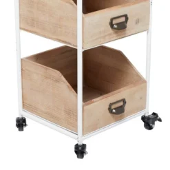 Industrial Wood Storage Cart Brown - Olivia & May -Baxton Home Shop GUEST 44de99b6 b91e 4f49 bf4f 6310aa1a64dc