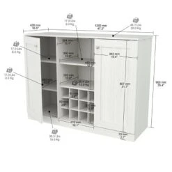 2 Doors Buffet Cabinet White - Inval -Baxton Home Shop GUEST 465cee14 a45f 4f54 a687 0eb6d9c0700c