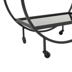 Contemporary Metal Round Bar Cart - Olivia & May -Baxton Home Shop GUEST 4684c0f7 7c75 4082 99c7 8208ec697236