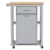 Yonkers Contemporary Kitchen Cart With Wood Top Light Gray - Baxton Studio -Baxton Home Shop GUEST 47a48cda f09f 40ae a9f4 9417551688e0