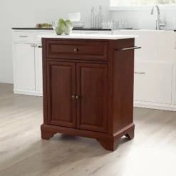 Lafayette Stone Top Portable Kitchen Island/Cart Mahogany/White - Crosley -Baxton Home Shop GUEST 47ea1bfc af11 49fb 90a5 b30aa47cc4fa