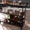 Tansley Rolling Wine Cart Brown - Aiden Lane