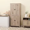 HOMCOM 72" Freestanding 4-Door Kitchen Pantry, Storage Cabinet Organizer With 4-Tiers, And Adjustable Shelves, Natural -Baxton Home Shop GUEST 48063fcc 98d9 4523 8dac eec1f14eebdf