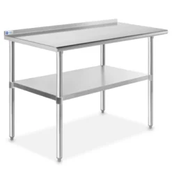 GRIDMANN Stainless Steel Tables With Backsplash And Undershelf, NSF Commercial Kitchen Work & Prep Tables For Restaurant And Home -Baxton Home Shop GUEST 488a96df 6dec 4b03 8979 d477d5bdee36