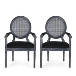 Set Of 2 Judith French Country Wood And Cane Upholstered Dining Chairs - Christopher Knight Home -Baxton Home Shop GUEST 48c03a6b 8928 4c5b 8d47 3c78fb5b5f46