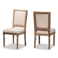 Set Of 2 Louane Fabric Upholstered And Wood Dining Chairs - Baxton Studio -Baxton Home Shop GUEST 49405b9e e893 48da 99cb e9f91a165730