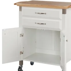 Small Dolly Madison Kitchen Cart With Natural Top Off White - Homestyles -Baxton Home Shop GUEST 4a5f1020 e300 4021 9c4d 20ed39fcfdae