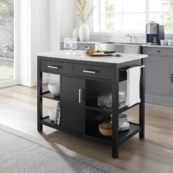 Audrey Faux Marble Top Kitchen Island Black - Crosley -Baxton Home Shop GUEST 4a900ad3 8faf 4e90 ba40 ed02a305f5f5