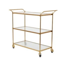 Modern 3 Shelf Metal Bar Cart Brass - Olivia & May -Baxton Home Shop GUEST 4a9e3480 5a4c 42b9 9d13 2adb0b6fa38f