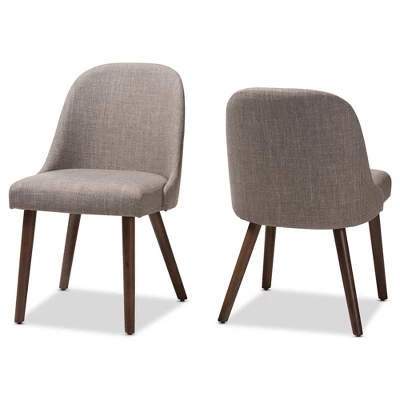 Set Of 2 Cody Mid Century Modern Walnut Finished Wood Fabric Upholstered Dining Chair - Baxton Studio 11 Set Of 2 Cody Mid Century Modern Walnut Finished Wood Fabric Upholstered Dining Chair - Baxton Studio - Image 9