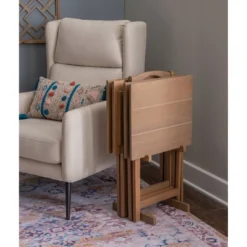 Acacia Tray Table Set Gray - Linon -Baxton Home Shop GUEST 4b102603 b4d3 4c02 9748 d2a04b7b86e2