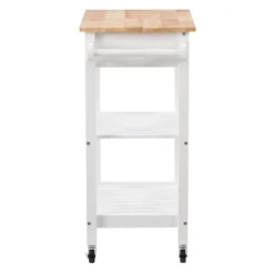 Sage Open Storage Wood Kitchen Cart White - CorLiving -Baxton Home Shop GUEST 4b35f135 fa6f 4a27 9ab1 204cf6327812
