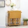 HOMCOM 3-Piece Drop-Leaf Breakfast Cart Table/Chair Set & Kitchen Island With Seating, Rolling Kitchen Cart On Wheels With 2 Storage Drawers, Brown -Baxton Home Shop GUEST 4b6cbbb9 7013 4f3a 86e7 9c8671062fae