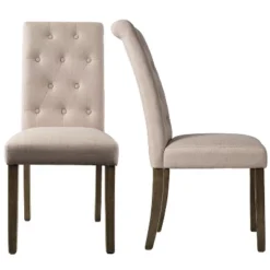 Set Of 2 Aristocratic Solid Wood Tufted Dining Chair-ModernLuxe -Baxton Home Shop GUEST 4bf3751f a2bc 4270 a12f 3e10d5593fe1