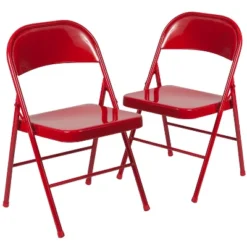 Emma And Oliver 2 Pack Home & Office Double Braced Party Events Steel Metal Folding Chair -Baxton Home Shop GUEST 4c221c5f 7377 4692 8b59 87cd738d11ed