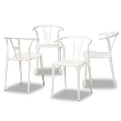 4pc Warner Plastic Dining Chair Set - Baxton Studio -Baxton Home Shop GUEST 4ccf76b4 6084 47b7 a347 a1904aa3cee2