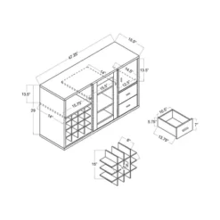 Mellie Sliding Door Buffet Server - Light Oak - HOMES: Inside + Out -Baxton Home Shop GUEST 4ce3290e cbe8 4850 8f25 1ad638acd5f0