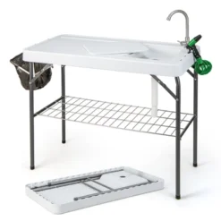 Costway Folding Fish Cleaning Table Portable Camping Table With Faucet Hose Grid Rack -Baxton Home Shop GUEST 4e7a828b 28e8 48b0 a208 cbe77cd6266c