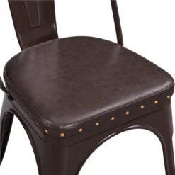 Yaheetech Pack Of 4 Stackable Industrial Style Vintage Riveted Metal Dining Chairs, For Indoor Outdoor Bistro Cafe -Baxton Home Shop GUEST 4e922931 62ff 491d 9b2e f77d9a715cc7