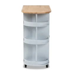 Donnie Wood Kitchen Storage Cart Light Gray/Natural - Baxton Studio -Baxton Home Shop GUEST 4f919f28 54ff 4420 b517 c42e65036e42
