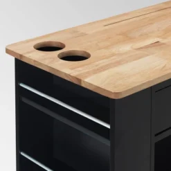 Cato Kitchen Cart Black - Christopher Knight Home -Baxton Home Shop GUEST 4f99a31b 8092 4277 9573 8d939f925bb1