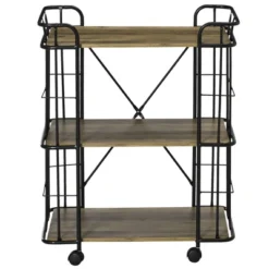 HOMCOM 25" Rolling Kitchen Cart, Kitchen Storage Trolley With 3 Shelves For Dining Room, Laundry Room, And Bathroom, Natural -Baxton Home Shop GUEST 4ff12b4e e781 4138 b395 0bc52fb2748f