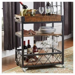 Ronay Bar Cart - Inspire Q -Baxton Home Shop GUEST 506d2058 a1eb 412a b96b b55f402847b3