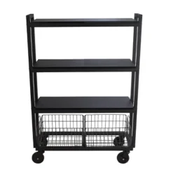 Cart System With Wheels 4 Tier Black - Atlantic -Baxton Home Shop GUEST 50aecfa5 f5ea 4ff3 bab6 2f2beff713a4