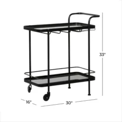 Contemporary Metal Bar Cart Black - Olivia & May -Baxton Home Shop GUEST 511f6251 73a4 4305 9bd7 8a5f699edcc1