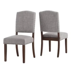 Set Of 2 Iverson Nailhead Trim Brown Finish Linen Side Chairs - Inspire Q 17 Set Of 2 Iverson Nailhead Trim Brown Finish Linen Side Chairs - Inspire Q -Baxton Home Shop GUEST 5140caf0 3da4 4efd bfb8 3150be22f1cb