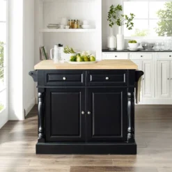 Oxford Butcher Block Kitchen Island Black - Crosley -Baxton Home Shop GUEST 51502292 700a 4a33 b7d5 3d2b57aa18ed