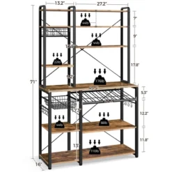 Yaheetech 71"H Large Baker's Rack With Hutch And Wine Rack -Baxton Home Shop GUEST 51edf677 c889 476b 88dd 00e6d6f052f8