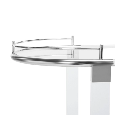 Lennon Acrylic Bar Trolley - Chrome - Safavieh 3 Lennon Acrylic Bar Trolley - Chrome - Safavieh