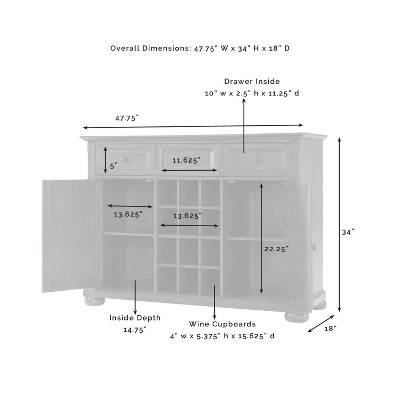 Alexandria Sideboard Cabinet With Wine Storage Black - Crosley 12 Alexandria Sideboard Cabinet With Wine Storage Black - Crosley - Image 10