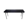Odyssey 60" Wide X 20" Deep Multipurpose Foldable Work Surface Carpeted DJ Table With Height Adjusting Legs, Cable Port Hole, And Handle, Black -Baxton Home Shop GUEST 529f0df2 aaf4 44d6 8764 fa160bb58393
